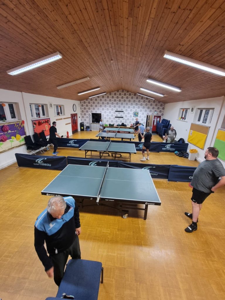 Table tennis action